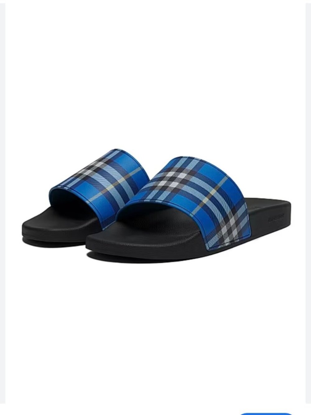 Burberry Men's Blue Furley "Cornflower Blue" Logo Slides Mens size 42- Excellent